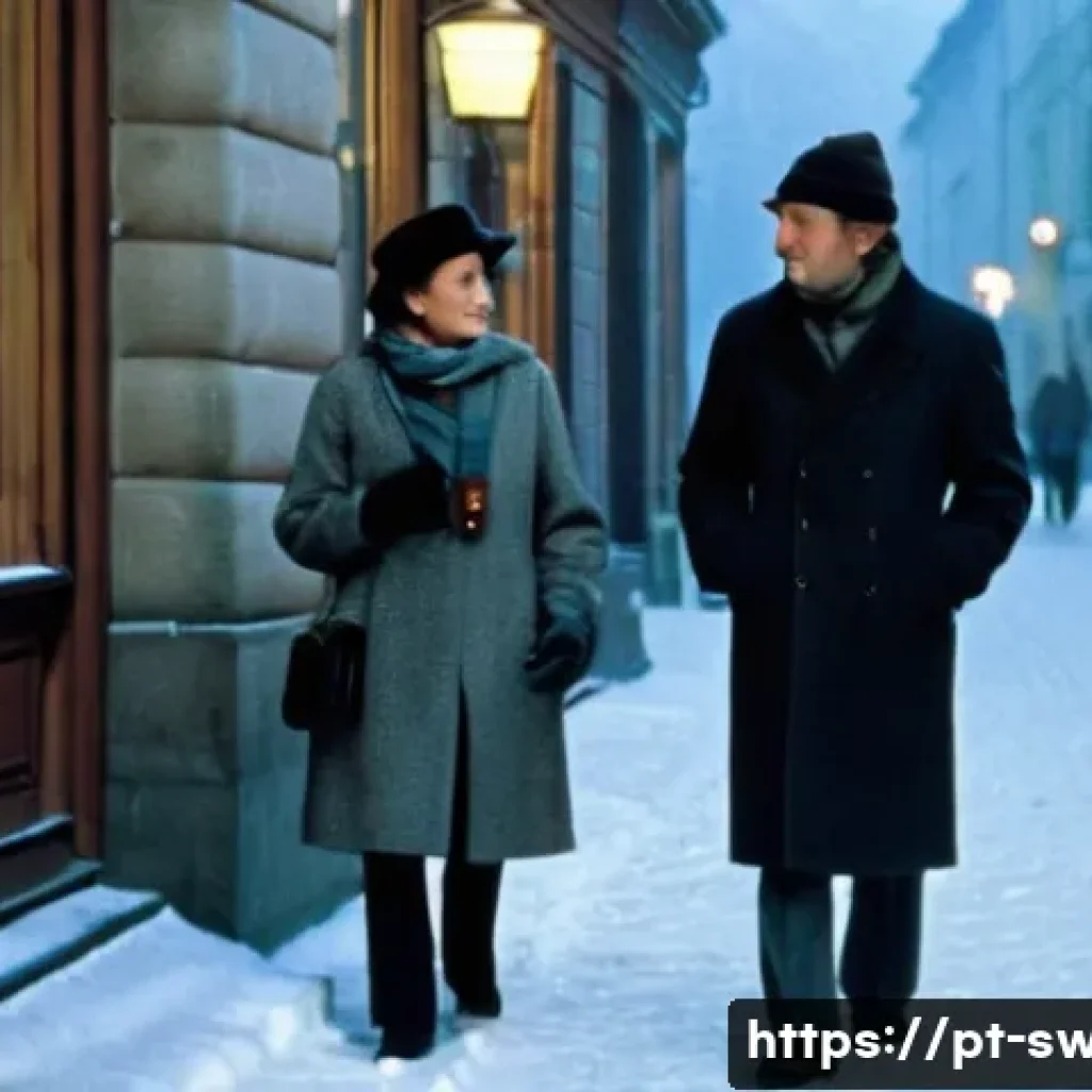 스웨덴에서 벌어진 유명 사건 - **Prompt:** A tranquil and serene evening scene in downtown Stockholm, Sweden, in the mid-1980s. A m...