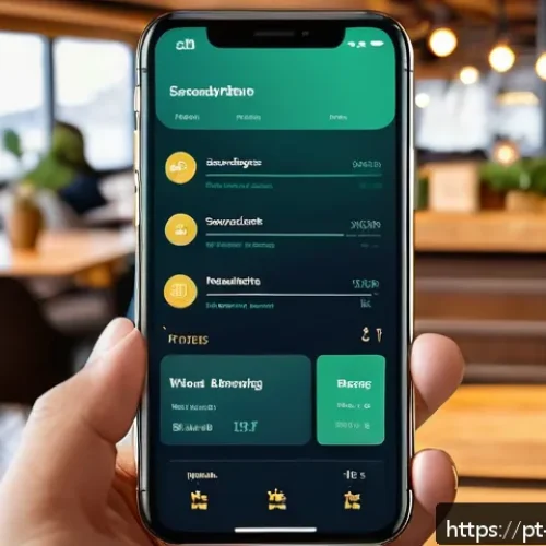 Home 31 스웨덴의 핀테크 산업 - A modern, sleek Swedish fintech mobile app interface displayed on a smartphone held by a diverse gro...
