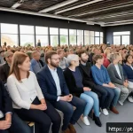 Home 18 스웨덴의 정치 시스템 - A vibrant public forum scene in Sweden, showing diverse citizens actively engaged in a town hall mee...